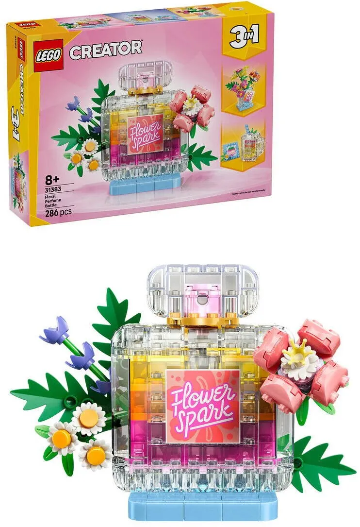 LEGO Set de constructie Creator 3 in 1 Sticla de parfum cu flori decorativa 31383, 286 piese