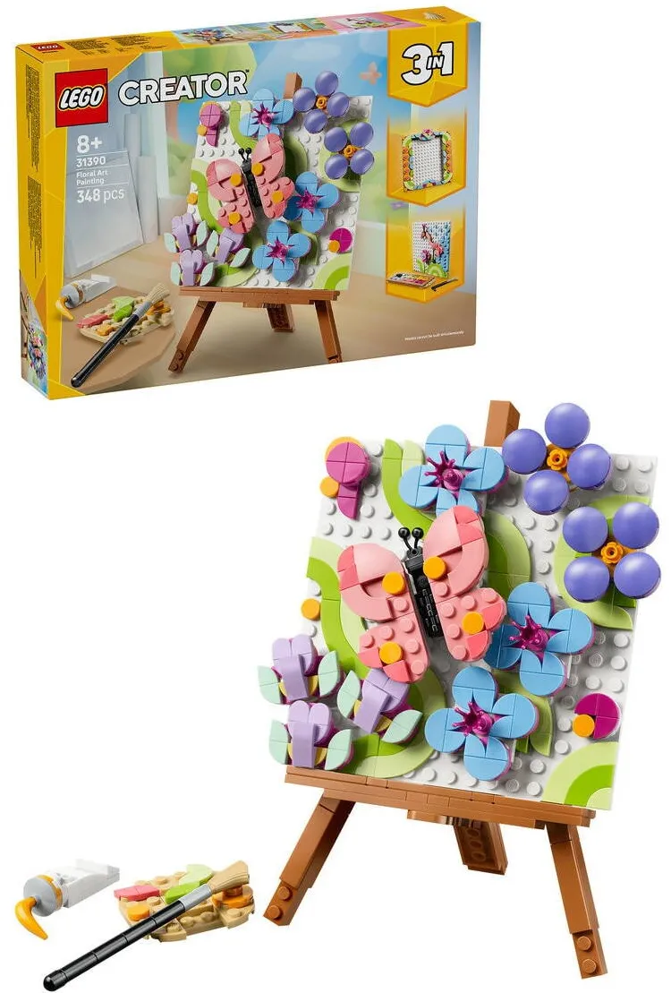 LEGO Set de constructie Creator 3 in 1 Tablou decorativ cu arta florala 31390, 348 piese