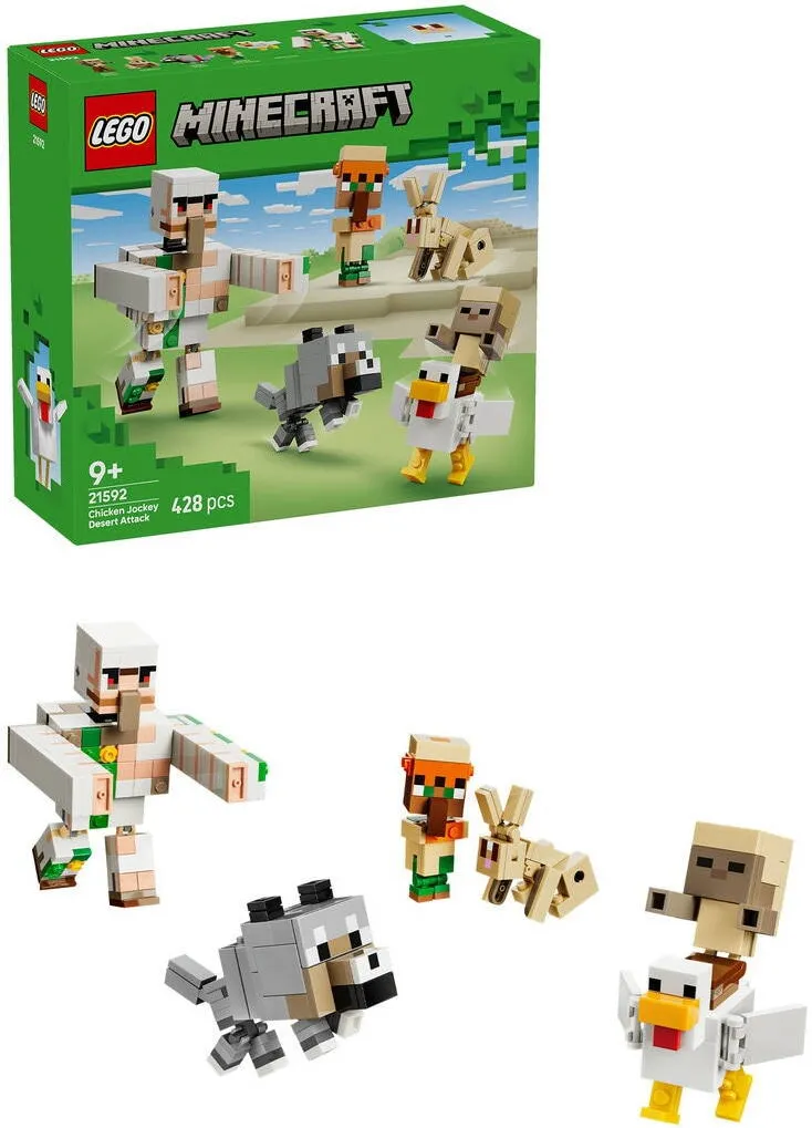 LEGO Minecraft - Atac in desert cu un jocheu de gaini 21592, 428 piese