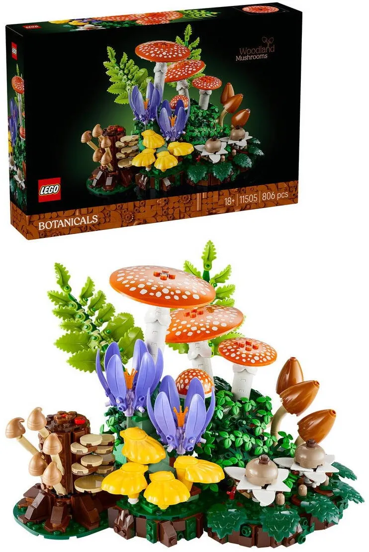 LEGO Set de constructie pentru adulti Botanicals Ciuperci de padure 11505, Plante Artificiale, 806 piese