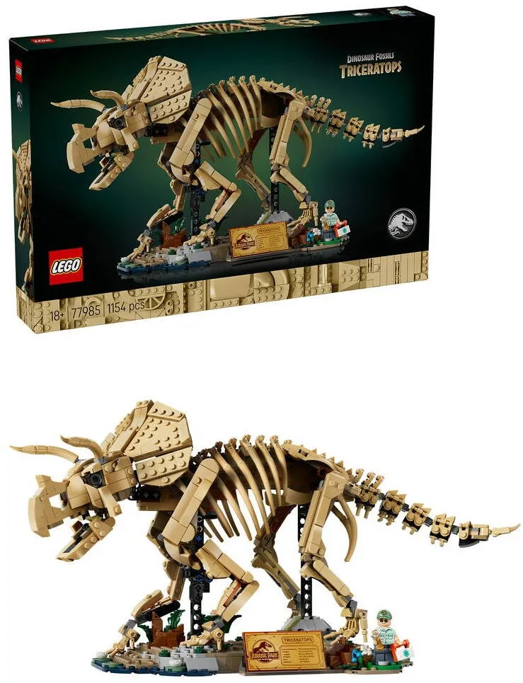 LEGO Jurassic World - Fosile de dinozaur: Triceratops 77985, 1154 piese
