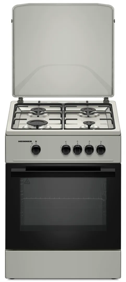 HEINNER Aragaz gaz HFSC-K6060SL, 60x60cm, 4 arzatoare, aprindere electrica, Argintiu