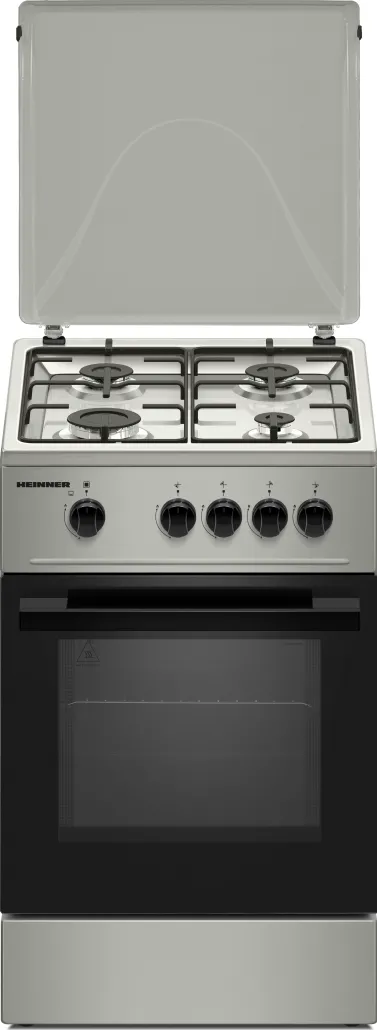 HEINNER Aragaz gaz HFSC-K50SL, 50x50cm, 4 arzatoare, Argintiu