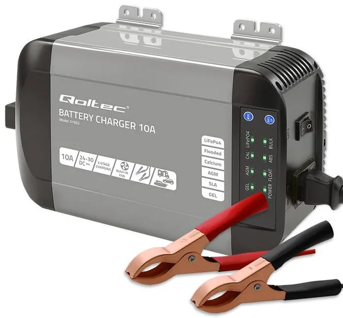 QOLTEC Redresor Auto Inteligent 12V 5A, Incarcator Baterie Automat Plumb-Acid, AGM, GEL, Functie Mentenanta, Protectie Multipla, Ideal pentru Auto-Moto, Incarcare Rapida si Sigura, Durata Lunga de Viata a Bateriei, Usor de Utilizat, Fiabilitate Ga