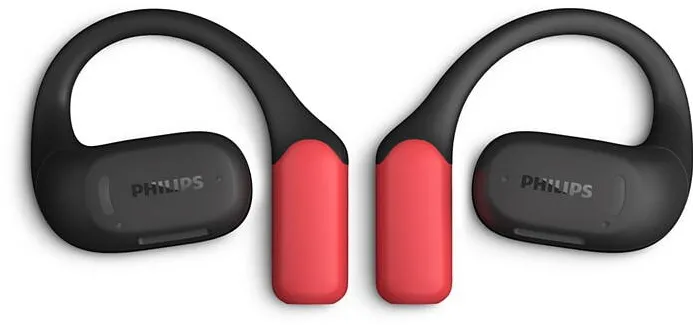 Casti In-Ear Philips Casti alergare True Wireless Open-ear, Philips, Microfon, Negru/Rosu