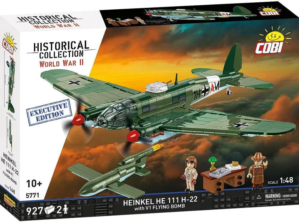 Jucarie creativa Cobi Klocki Set de Construit Heinkel HE 111 H-22 with V1 Flying Bomb - Executive Edition, 927 piese