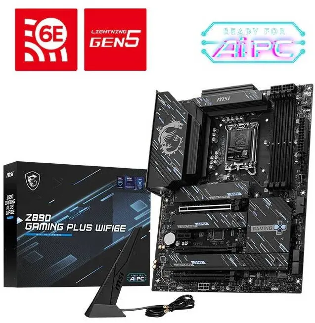 Placa de Baza MSI Z890 GAMING PLUS WIFI6E, Intel Z890, 4xDDR5, ATX, negru