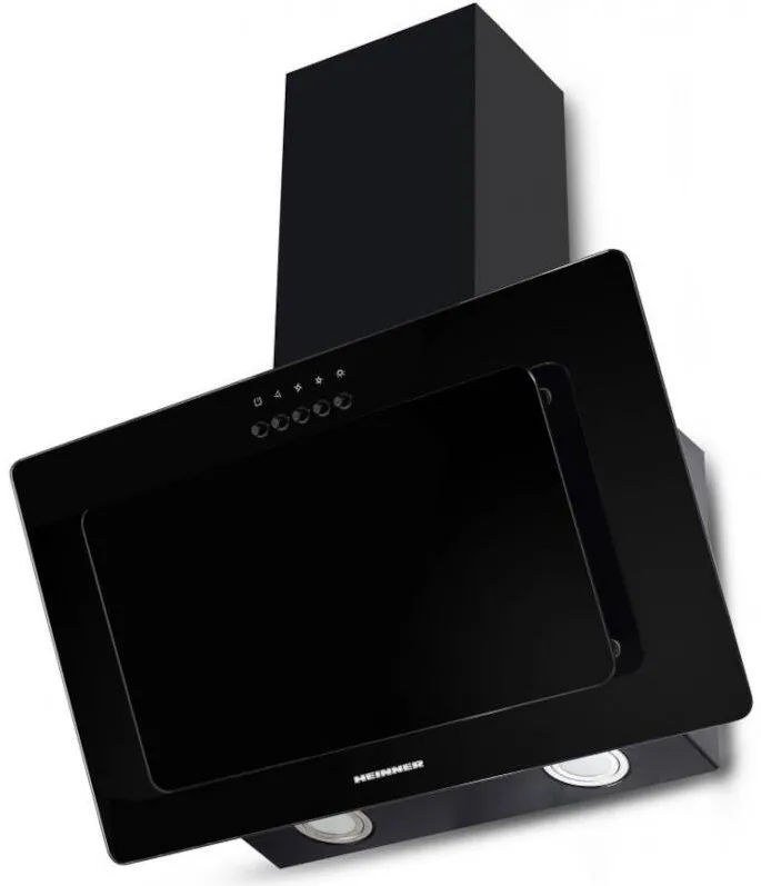 HEINNER Hota decorativa HDCH-F3560RGBK, Putere de absorbtie 365 m3/h, 1 motor, Iluminare LED, 3 trepte de viteza, 60 cm, Sticla neagra
