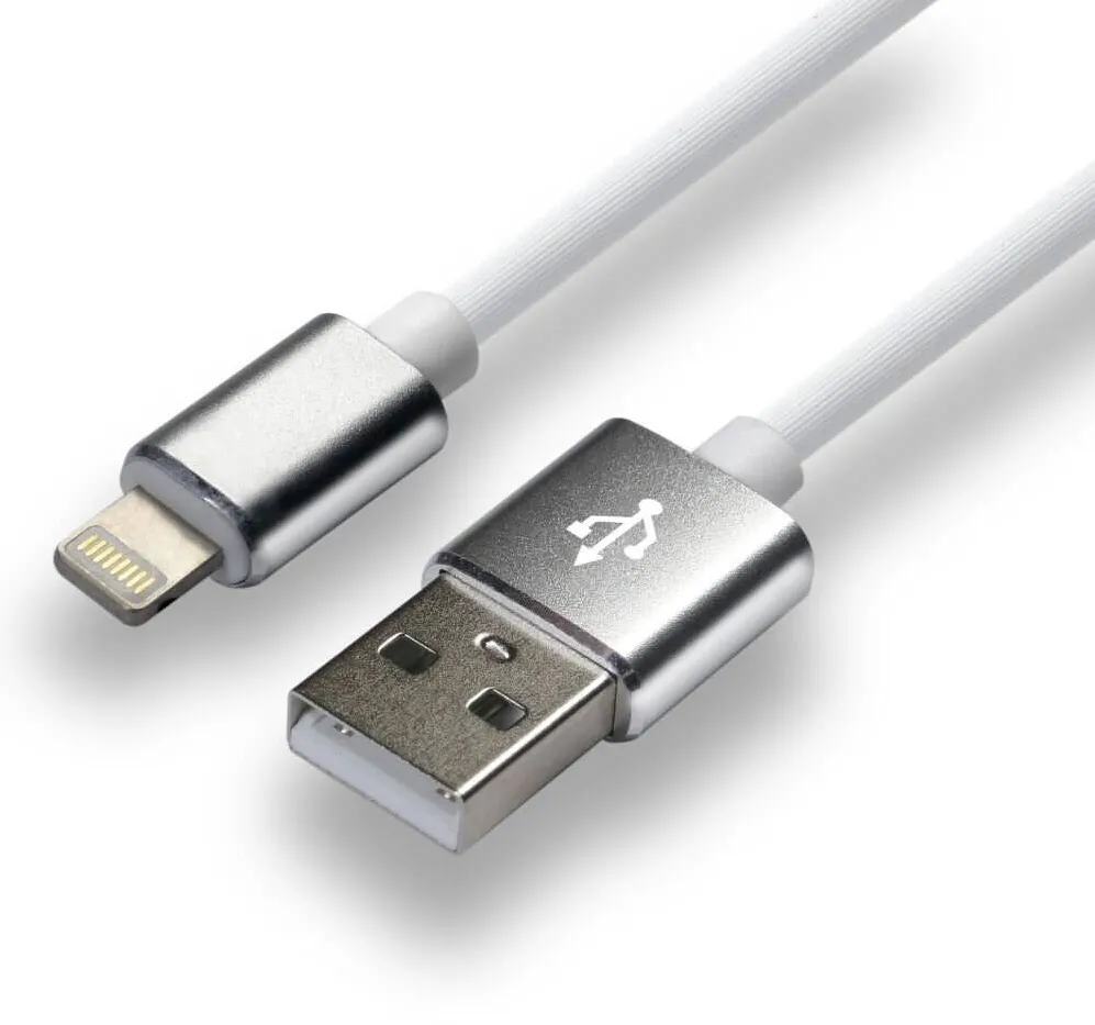 Cablu Date everActive USB 1m - White, silicone, quick charge, 2,4A - CBS-1MW
