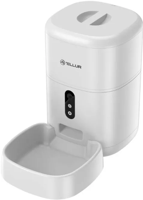 Tellur Dispenser hrana animale WiFi Smart, Camera UltraHD, 4L, Alb