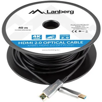 LANBERG Cablu HDMI 40m prin fibra optica, 4K, CA-HDMI-20FB-0400-BK
