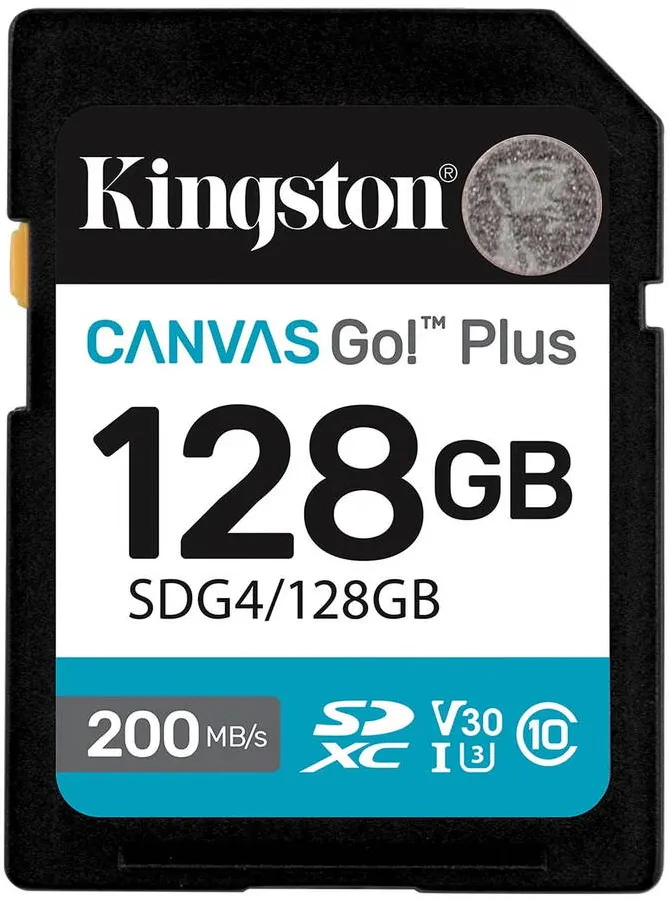 Card de Memorie Kingston 128GB SDXC Canvas Go Plus Gen4 200MB/s C10 UHS-I U3 V30