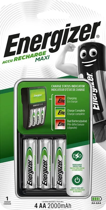 ENERGIZER Maxi ACCU HR6 POW battery charger + 2 AA 2000 mAh batteries