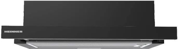 HEINNER incorporabila telescopica HTCH-MD400BK, Putere de absorbtie 400 m3/h, Clasa B, 2 trepte de viteza, Iluminare LED, 60 cm, Negru