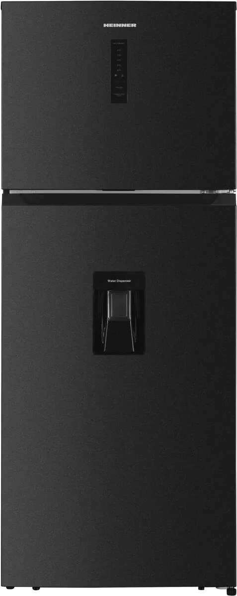 HEINNER Frigider cu doua usi Heinner HF-HM413NFDXWDE++, 413 l, Full No Frost, Clasa E, Compresor Dual Inverter, Dozator de apa, Display, Blocare acces copii, H 178 cm, Inox antracit
