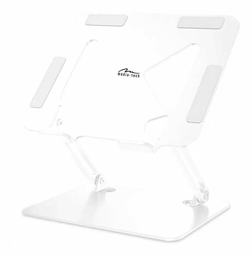 Accesoriu Laptop Media-Tech Suport laptop Media-Tech LAPTOP STAND MT2661W, ergonomic, alb, 10-17 inch, reglabil, compact