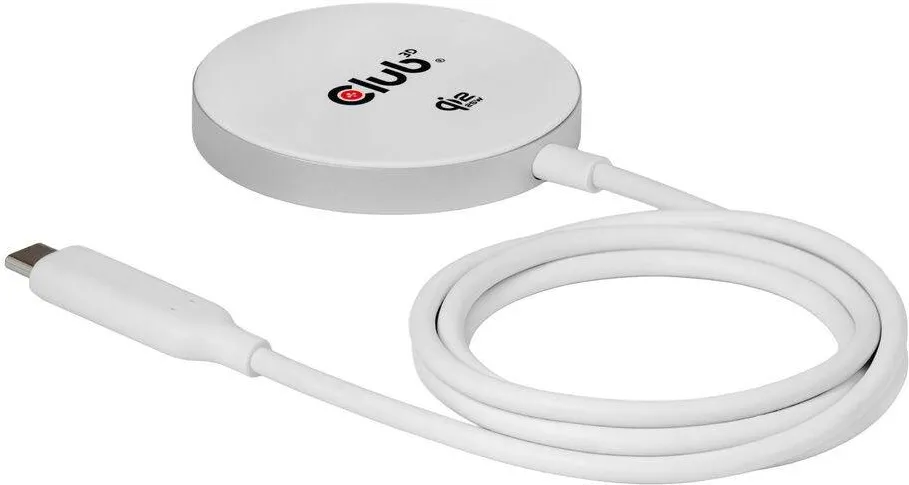 CLUB 3D Incarcator wireless Club3D CAC-3026 25W Qi certificat, compatibil MagSafe, alb