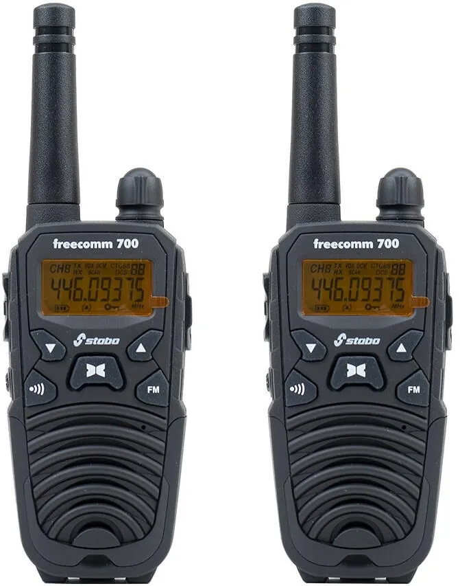 Stabo Statie radio PMR portabila Stabo Freecomm 700 0.5W 8CH VOX Radio FM 600mAh set cu 2 bucati 20700