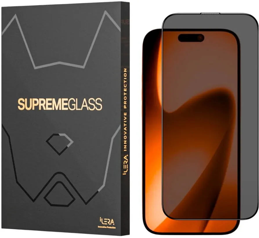 iLera Folie Protectie Sticla Privacy iLera DeLuxe Incognito Glass pentru iPhone 17 Pro Max Transparent/Negru