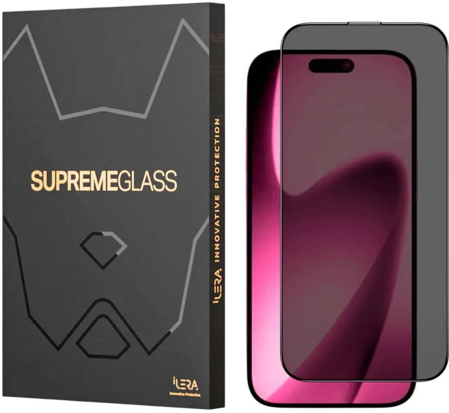 iLera Folie Protectie Privacy iLera DeLuxe Incognito Glass pentru iPhone 17 Pro Transparent/Negru