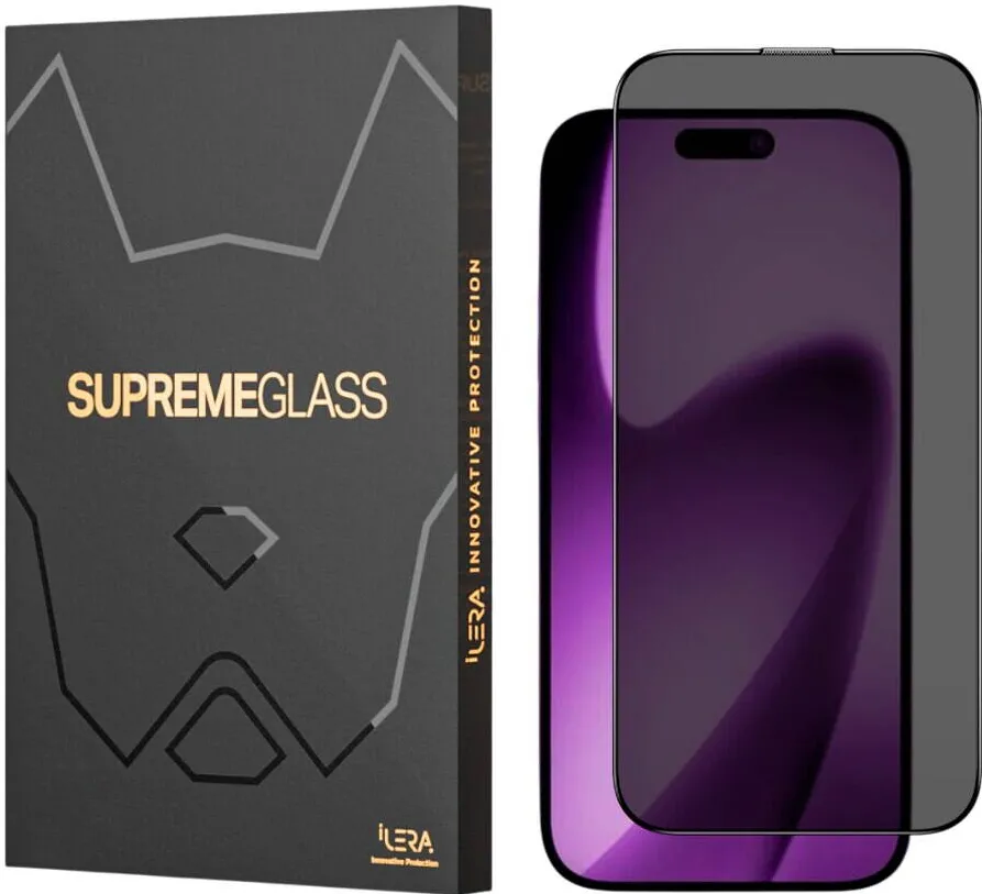 iLera Folie Protectie Privacy iLera DeLuxe Incognito Glass pentru iPhone 17 Air Transparent/Negru