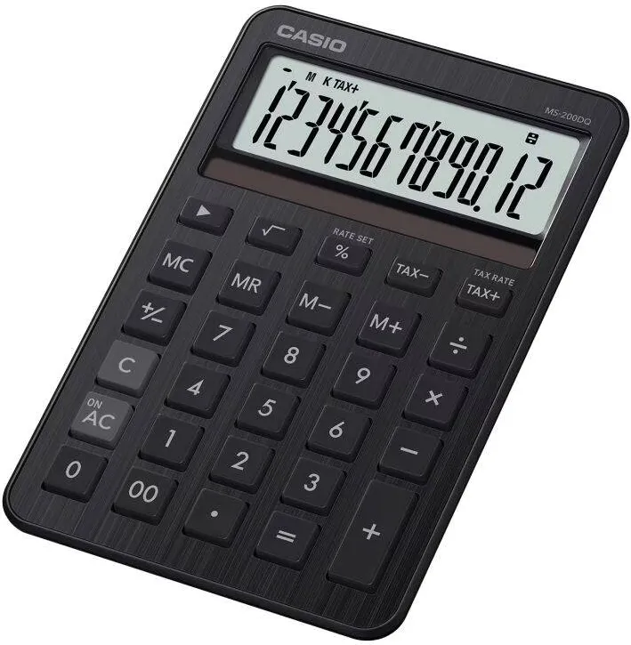 CASIO Calculator de birou MS-200DQ-BK, negru