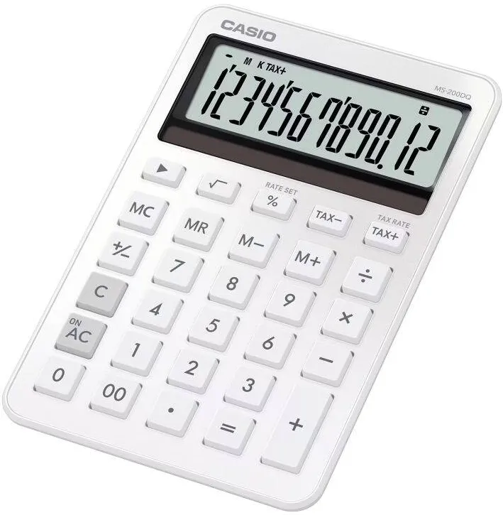 CASIO Calculator de birou MS-200DQ-WE alb