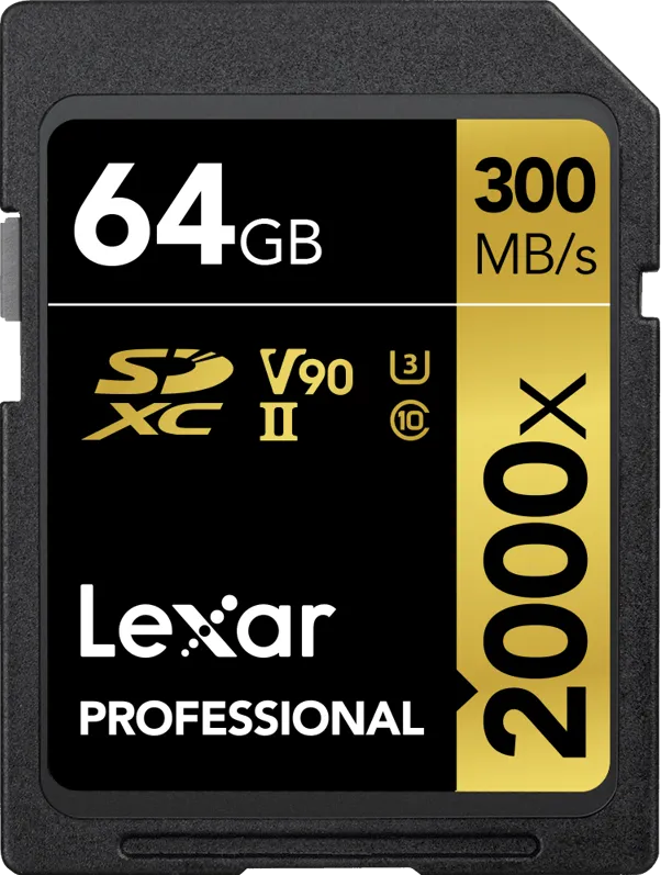 Card de Memorie Lexar 64GB SDXC Pro 2000X UHS-II U3 R300/W260 (V90)