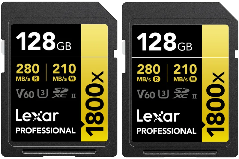 Card de Memorie Lexar 128GB SDXC Pro 1800x U3 UHS-II R280/W210 (V60) - 2pack