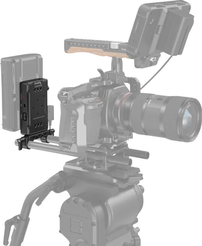 SmallRig 3498 Battery Adapter Plate V-Mount (Basic Version) with Dual Rod Clamp