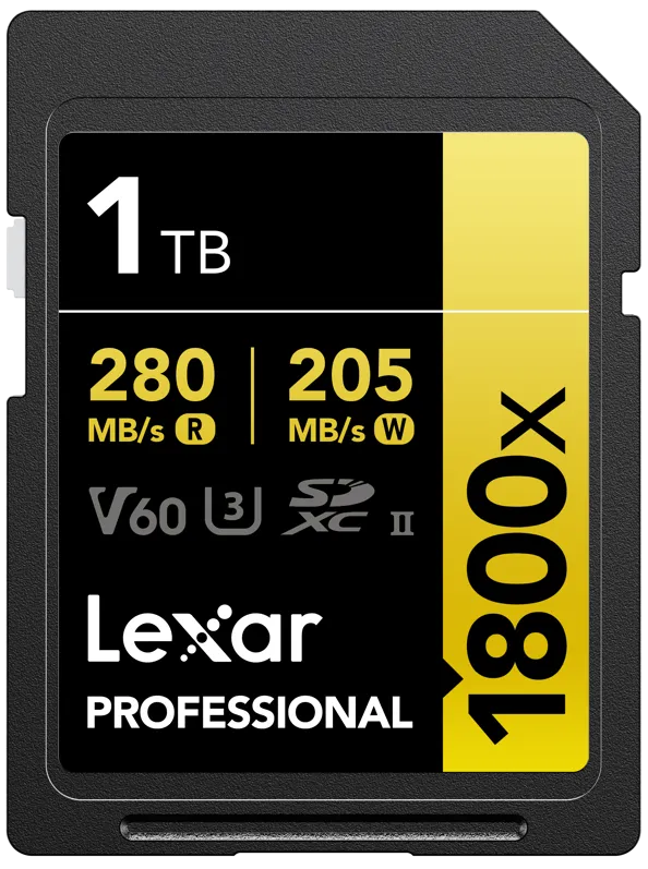 Card de Memorie Lexar SDXC Pro 1800x U3 UHS-II R280/W210 (V60) 1TB