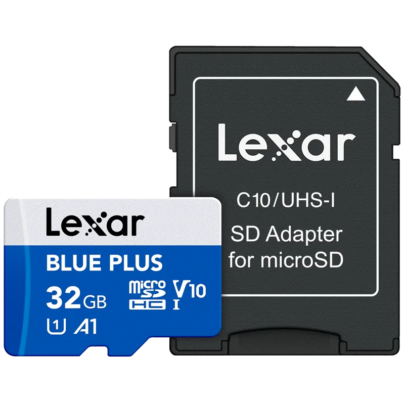 Card de Memorie Lexar microSDHC Blue Plus UHS-I with SD adapter, up to 100MB/s read C10/A1/U1 (V10) 32