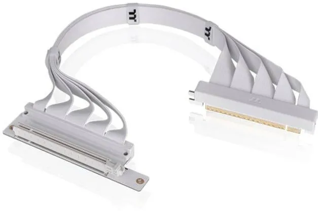 Thermaltake PCI-E 4.0 Dual 90° Riser Cable (white, 40cm)