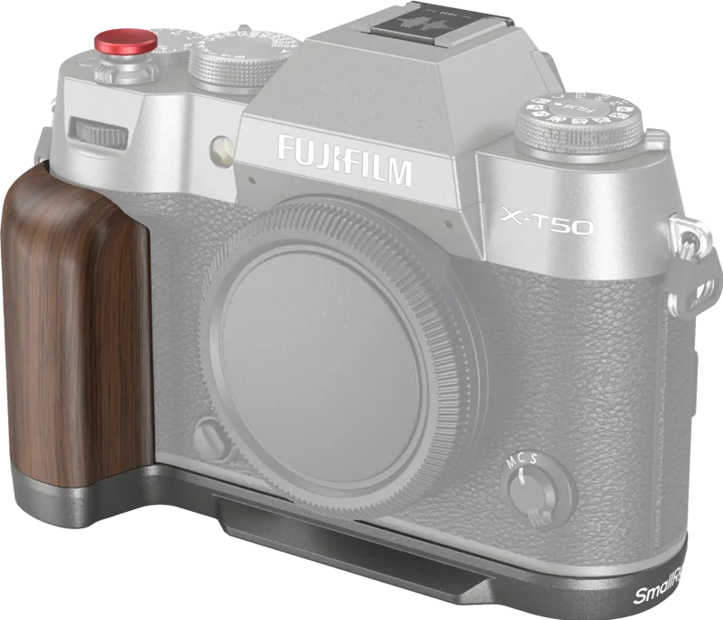 Grip din lemn in forma de L SmallRig 4736 pentru Fujifilm X-T50 Charcoal Silver