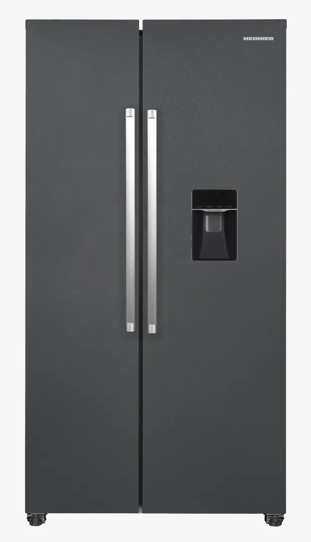 HEINNER Side by side HSBS-HM529NFINVDGWDE++, Total No Frost, compresor Inverter, dozator de apa, 529L, Clasa E, Gri antracit texturat