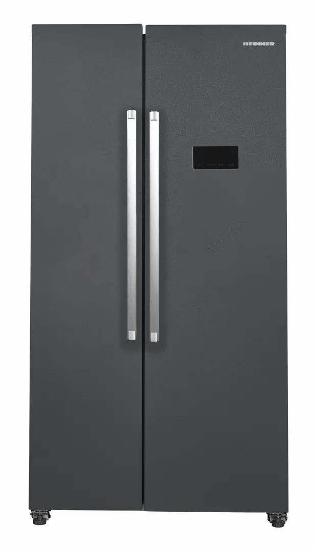HEINNER Side by side HSBS-HM442NFINVDGE++, Total No Frost, compresor Inverter, 442L, Clasa E, Gri antracit texturat