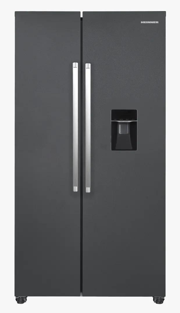 HEINNER Side by side HSBS-HM439NFINVDGWDE++, Total No Frost, compresor Inverter, dozator de apa, 439L, Gri antracit texturat