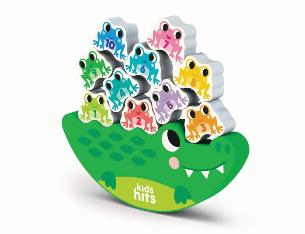 Jucarie Educationala KIDS HITS CROCODIL DE BALANSARE, JUCARIE LEMN