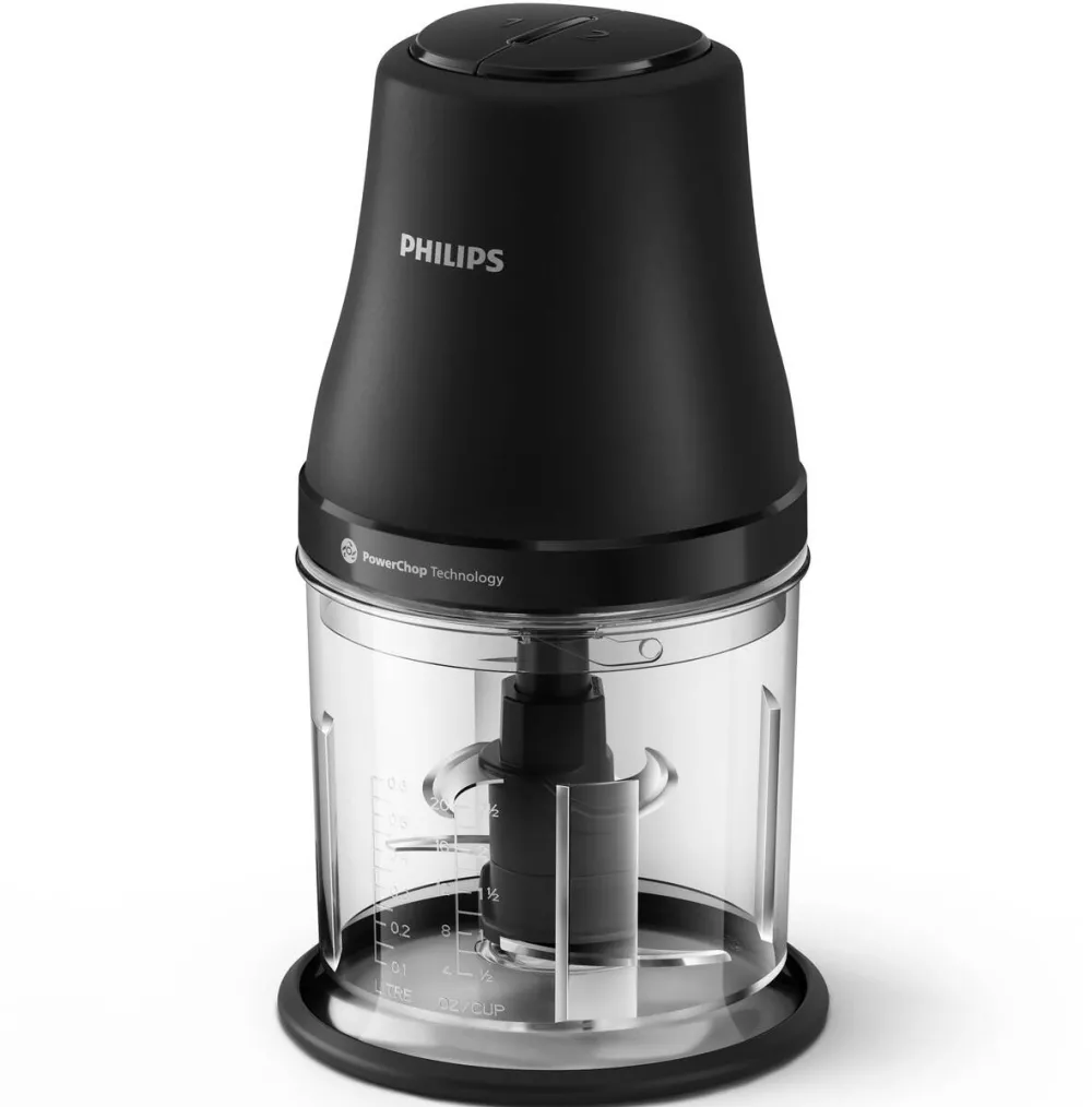 Philips Tocator HR1501/00, tehnologie PowerChop, 450 W, 4 lame, capacitate bol 1l, 2 viteze, material plastic
