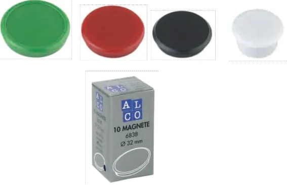 Alco Magneti 13mm, 10/cutie, ALCO - rosu