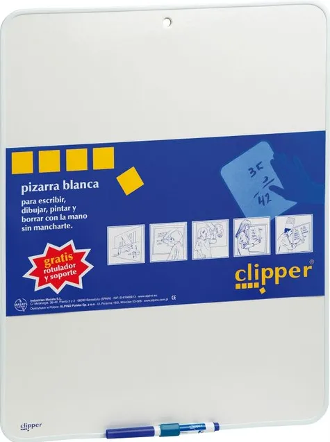 Alpino Tablita pentru scris 25.5 x 18 cm + marker, Clipper - alba