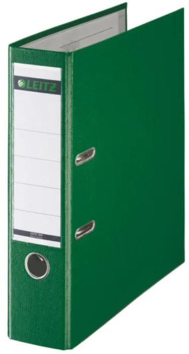 Leitz Biblioraft A4, plastifiat PP/paper, margine metalica 80 mm, Leitz 180 - verde