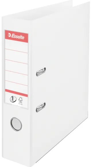 Esselte Biblioraft A4, plastifiat PP/PP, margine metalica, 75 mm, Esselte No. 1 Power - alb vivida
