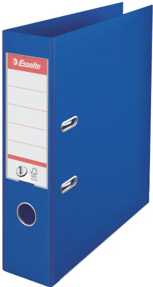Esselte Biblioraft A4, plastifiat PP/PP, margine metalica, 75 mm, Esselte No. 1 Power - albastru