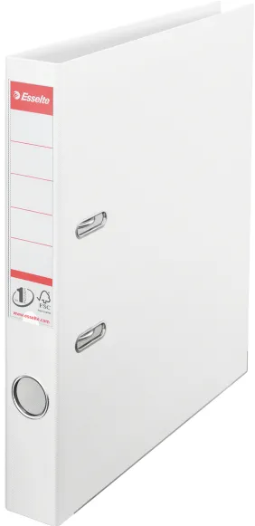 Esselte Biblioraft A4, plastifiat PP/PP, margine metalica, 50 mm, Esselte No. 1 Power - alb vivida