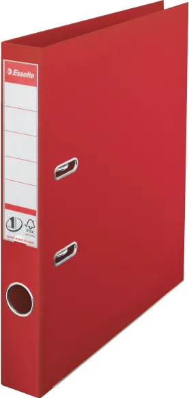 Esselte Biblioraft A4, plastifiat PP/PP, margine metalica, 50 mm, Esselte No. 1 Power - rosu