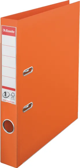 Esselte Biblioraft A4, plastifiat PP/PP, margine metalica, 50 mm, Esselte No. 1 Power - portocaliu