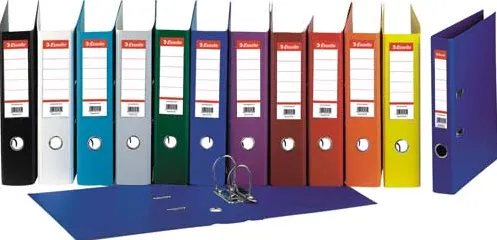Esselte Biblioraft A4, plastifiat PP/PP, margine metalica, 75 mm, Esselte No. 1 Power - visiniu