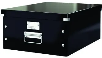 Leitz Cutie arhivare 369 x 200 x 484 mm, Leitz Click Store, carton laminat - negru