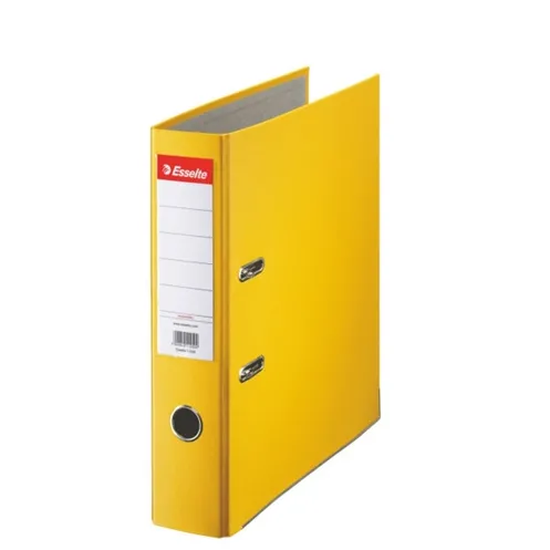 Esselte Biblioraft A4, plastifiat PP, margine metalica, 75 mm, Esselte Economy - galben